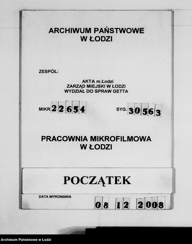 Obraz 1 z jednostki "Gutschriftsanzeigen für die Judengemeinschaft im Getto Litzmannstadt Nr 000001"
