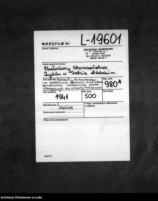 Obraz 2 z jednostki "[Protokoły stwierdzające na podstawie zeznań 2 świadków personalia i tożsamość osób ubiegających się o kartę tożsamości]"