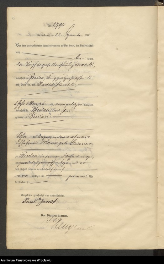 image.from.unit.number "Sterbe-Haupt-Register Breslau II 1905 Band 8"