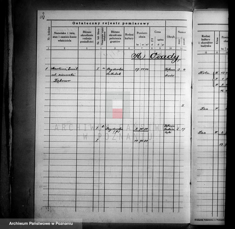 Obraz 6 z jednostki "Ostateczny rejestr pomiarowy majątku Dębowo powiatu wyrzyskiego"