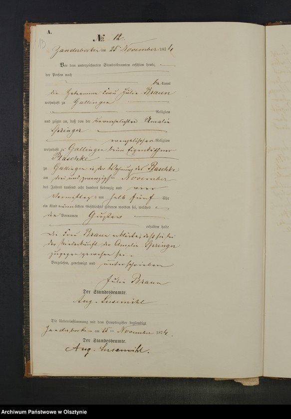 Obraz 16 z jednostki "Geburts-Neben-Register Nr 1 - 19"