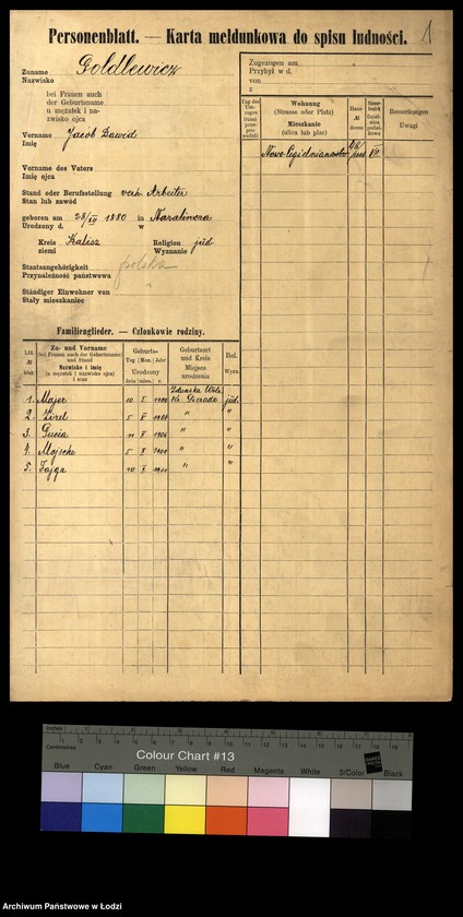 Obraz 3 z jednostki "[Spis ludności Łodzi] Goldlewicz - Goldring"
