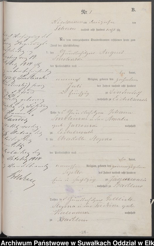 image.from.unit.number "Heiraths-Haupt-Register des Königlich Preussischen Standes-Amtes Forstrevier Nicolaiken Kreis Sensburg für das Jahr 1878 [do 1881]"