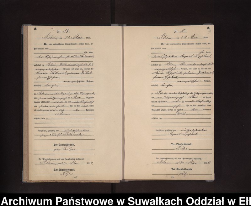 image.from.unit.number "Geburts-Neben-Register des Preussischen Standes-Amtes Rhein Kreis Loetzen"