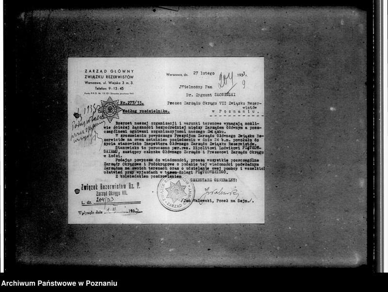 Obraz 13 z jednostki "Korespondencja z Zarządem Głównym"