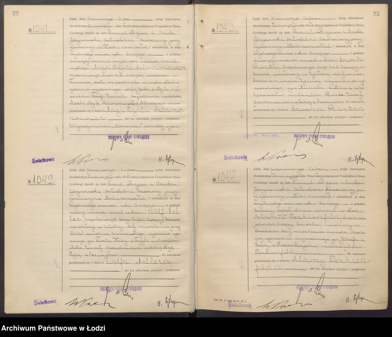 Obraz 14 z jednostki "Akta zgonów od numeru 999 do numeru 1969"