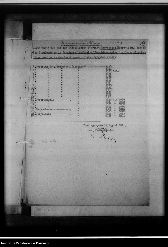 Obraz 16 z jednostki "Einziehungsprotokolle [ksiąg kościelnych] Kreis Warthbrücken [powiat kolski]"