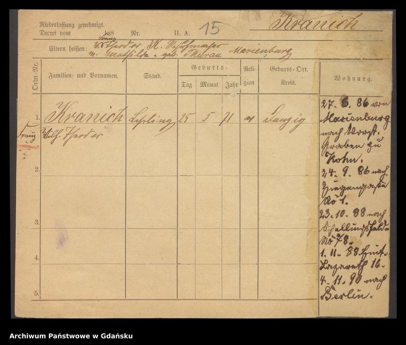 image.from.unit.number "Karty meldunkowe: Kranich - Kraski"