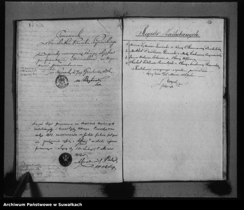 image.from.unit.number "Duplikat Akt Urodzonych, Zaślubionych i Umarłych Urzędnika Stanu Cywilnego Wyznania Moyżeszowego Okręgu Puńsk za r. 1852"