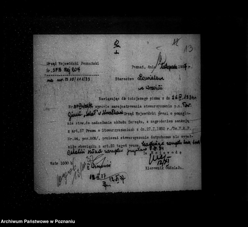 Obraz 17 z jednostki "/Towarzystwo Gimnastyczne „Sokół" w Strzałkowie powiat Września - rejestracja/"