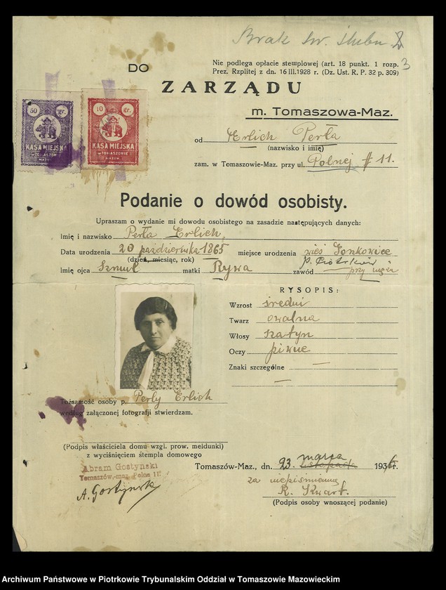 image.from.unit.number "Dowodów osobistych od nr 531 do 750. Tom IV"