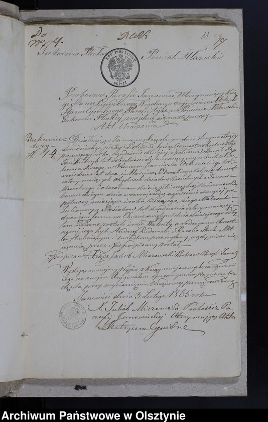 image.from.unit.number "Annexa Ślubów z Parafij Grzebskiey z Roku 1865"
