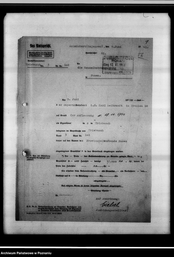 Obraz 5 z jednostki "Rückgabe des Besitztums "Gottesfreude" in Schmäkert an den Superintendenten i.R. Leibrandt in Breslau."