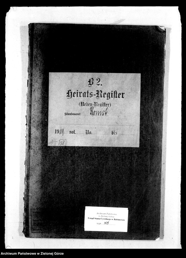 Obraz z jednostki "Heirats-Neben-Register"