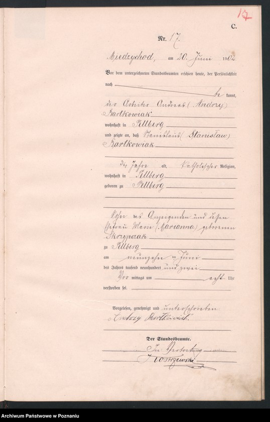 Obraz 20 z jednostki "Sterbe-Haupt-Register"