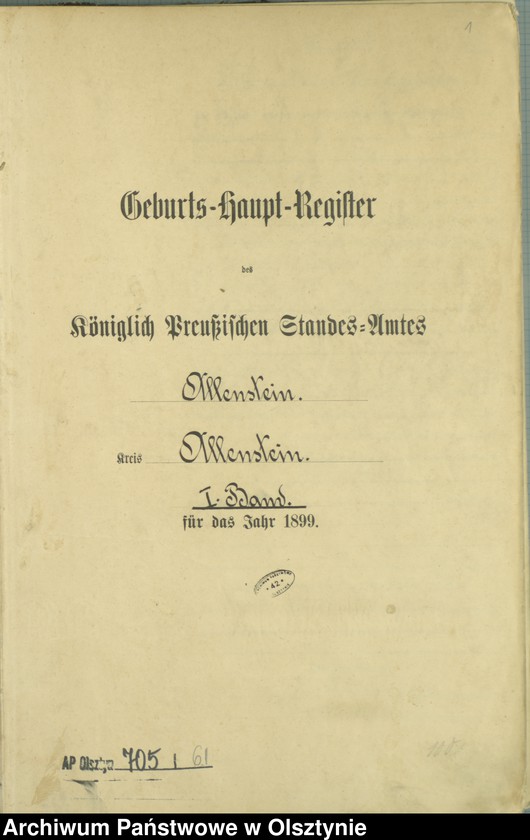 image.from.unit.number "Geburts-Haupt-Register Tom I,Nr 1 - 399"