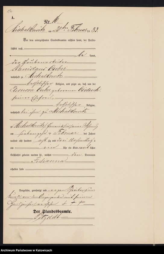 Obraz 19 z jednostki "[Księga urodzeń za rok 1883, nr 1-96]"