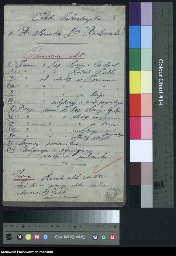 Obraz 3 z jednostki "Sekretarjat P V Wice-Minister Dr Wachowiak. Rejestr akt"