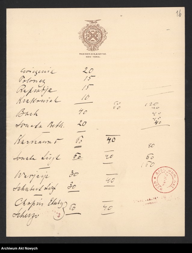 image.from.unit.number "Spisy granych utworów. Rękopisy I. J. Paderewskiego"