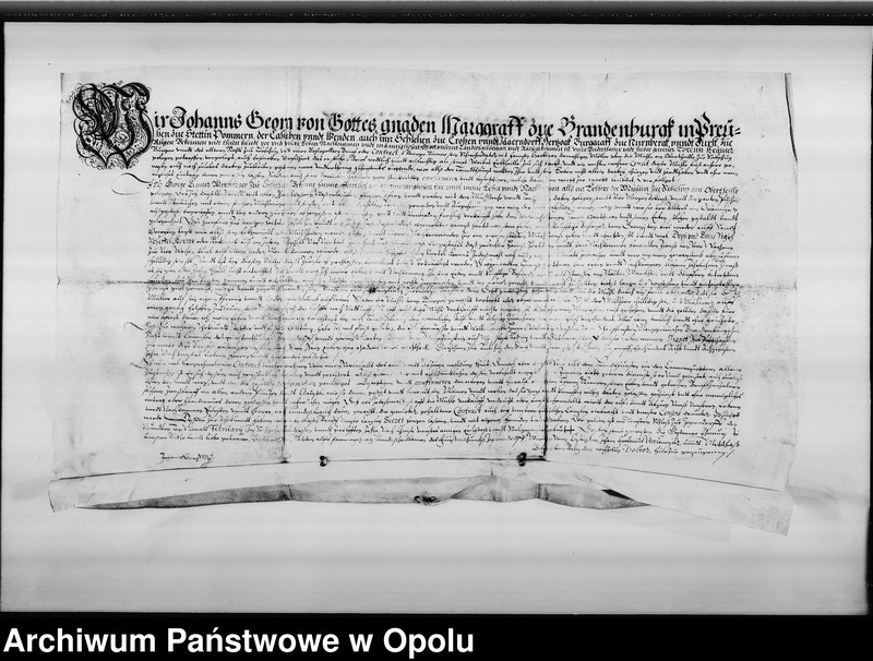 Obraz z jednostki "I Jan Jerzy margraf brandenburski poświadcza sprzedaż młyna w Zawiszycach [Sabschütz] II Jerzy Kunner mieszczanin głubczycki sprzedaje młyn w Zawiszycach"