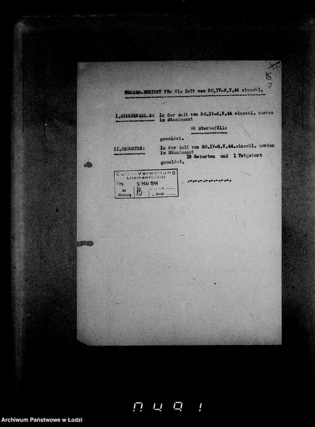 Obraz 11 z jednostki "Wöchentliche (monatliche) Tätigkeitsberichte des Ältesten der Juden"