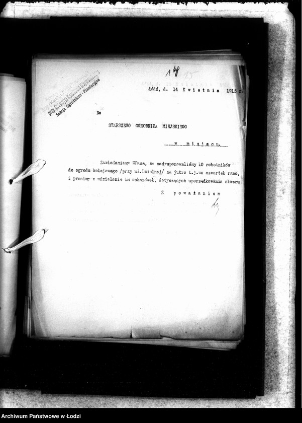 Obraz 17 z jednostki "Korespondencja Ogrodnika Miejskiego i odwrotnie"