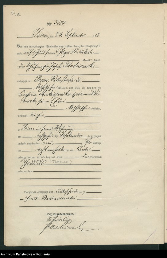 Obraz 17 z jednostki "Księga miejscowa urodzeń t. VI"