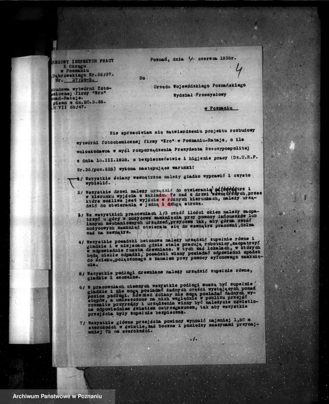 image.from.unit.number "Zatwierdzenie zakładu przemysłowego /wytwórni papirusu i płyt światłoczułych/ własność Kaiser Poznań Rataje"