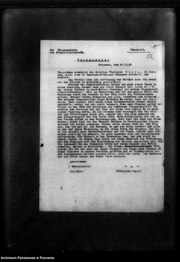 Obraz 16 z jednostki "Korespondencja w sprawie miejscowych Niemców rozstrzelonych w okolicy Turka w 1939 roku"