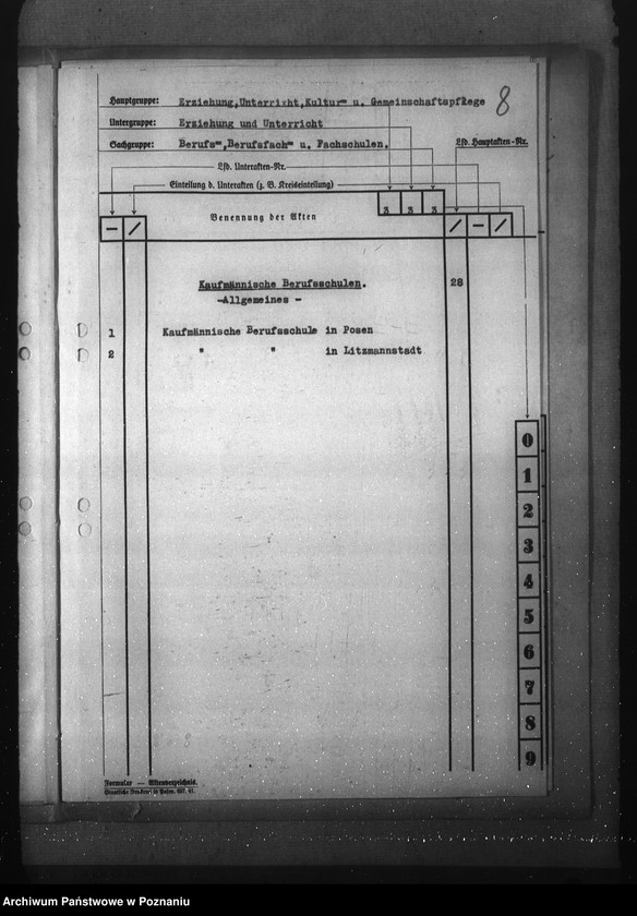 Obraz 12 z jednostki "Aktenplan der Berufs-, Berufsfach- und Fachschulen"