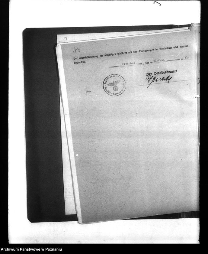 Obraz 17 z jednostki "Wykazy miejscowych Niemców, którzy zginęli w 1939 roku. Kreis Wreschen (Wrzesień)"