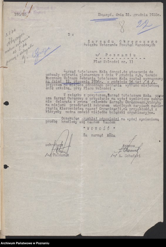 Obraz 11 z jednostki "Zbąszyń, powiat Nowy Tomyśl - akta koła."