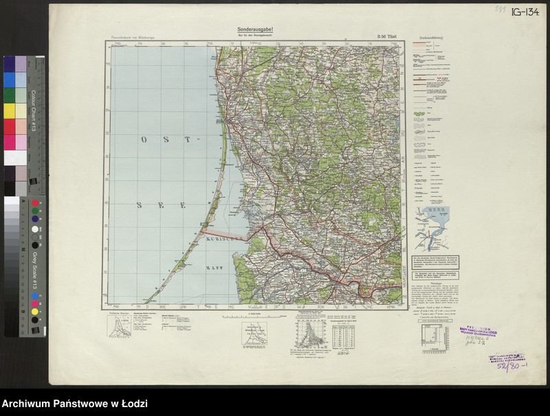 Obraz 1 z jednostki "Übersichtskarte von Mitteleuropa R 56 Tilsit"
