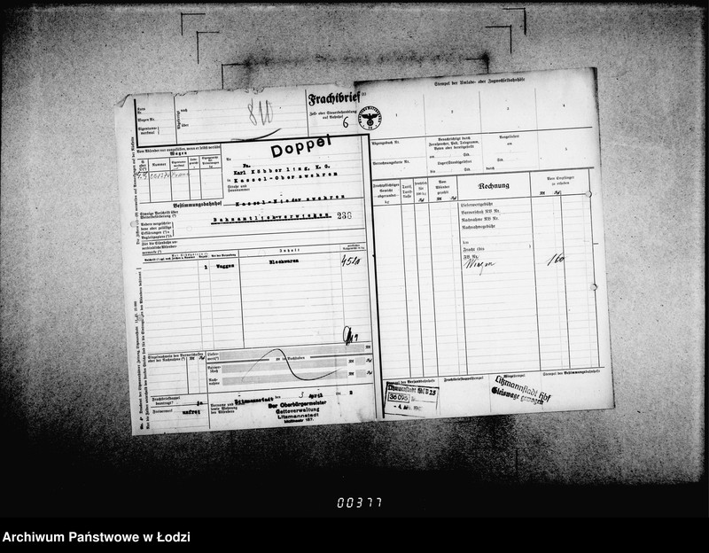 Obraz 10 z jednostki "Frachtbriefe [doppel einige Ausgang] vom 801-1300. [Wtórniki listów przewozowych]"