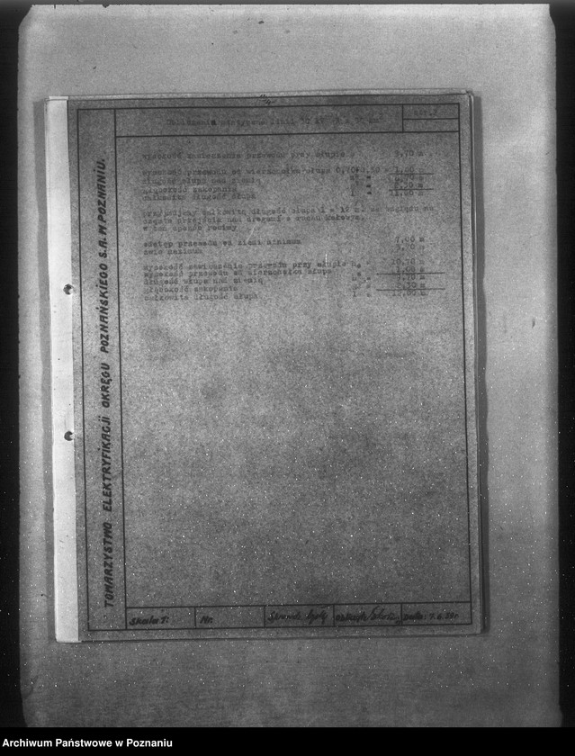 Obraz 8 z jednostki "/Opisy techniczne i rysunki projektu napowietrznych linii elektrycznych 30 km z Poznania do Gostynia przez Zaniemyśl Dolsk oraz z Poznania do Rogoźna przez Oborniki/"