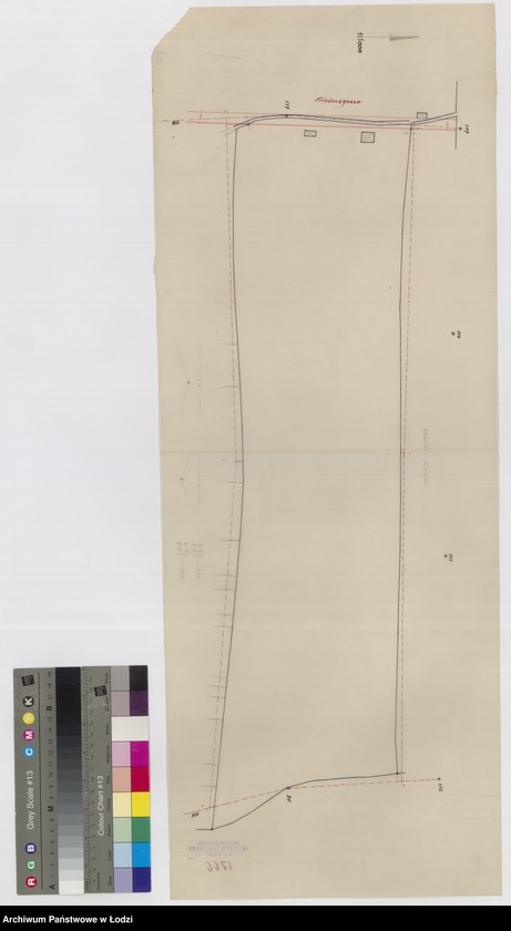 Obraz 1 z jednostki "Pabianice. Plan nieruchomości położonej przy ulicy Spokojnej (Friedens-Gasse)"