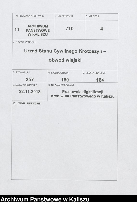 Obraz 1 z jednostki "[Księga zgonów]"