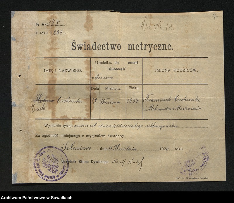 image.from.unit.number "[Dokumenty do akt małżeństw parafii rzymskokatolickiej w Wigrach z 1920 roku]"