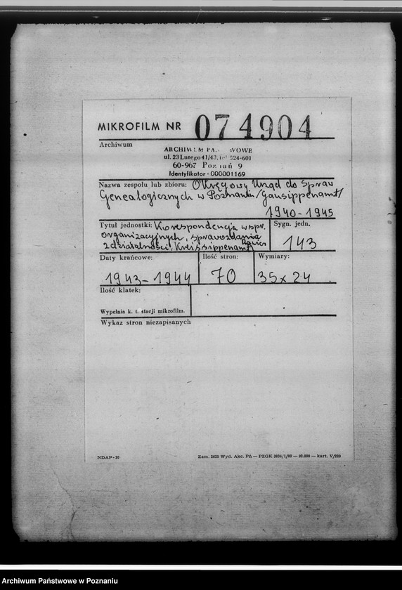 Obraz 2 z jednostki "[Korespondencja w sprawach organizacyjnych, sprawozdania z działalności], Kreissippenamt Rawitsch [Rawicz]"