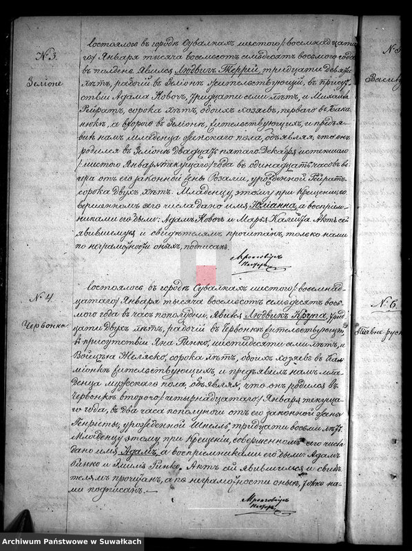 Obraz 5 z jednostki "Duplikat aktov uroždennych, brakosočetavšichsja i umeršich Evangeličesko-Augsburgskago prichoda v Suvalkach na 1878 g."