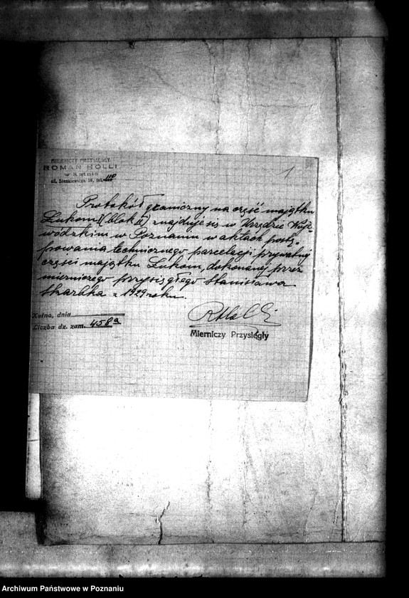 Obraz 4 z jednostki "Akta dotyczące postępowania technicznego przy przymusowym wykupie majątku Łukom i powiatu konińskiego"