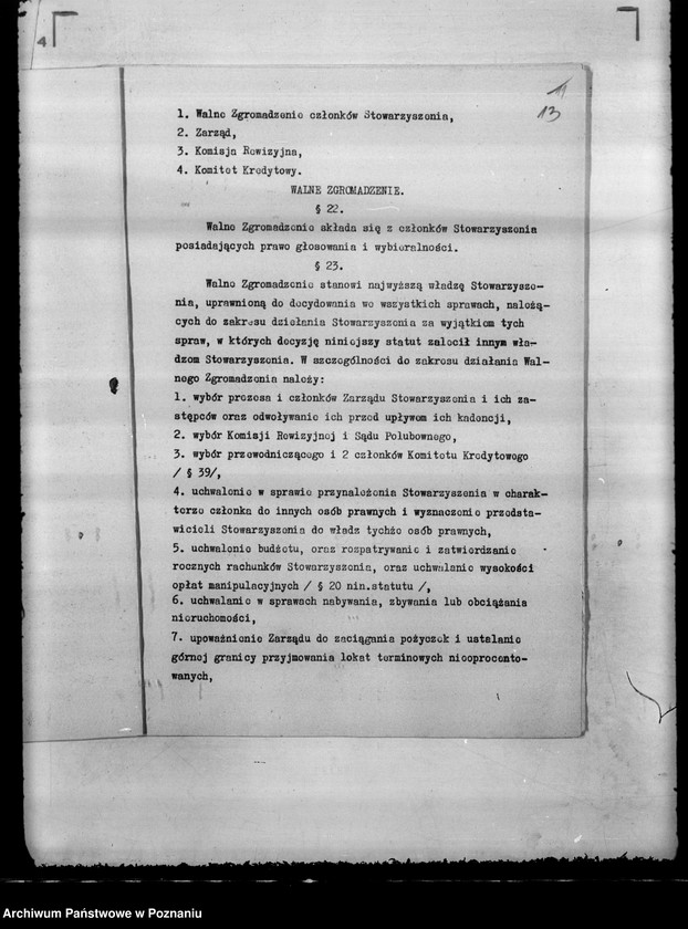 Obraz 17 z jednostki "/ Kasa Bezprocentowego Kredytu Okręgowego Związku Towarzystw Ogrodów i Osiedli Działkowych na województwo poznańskie/"