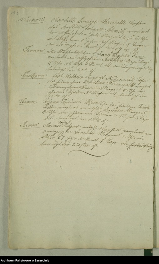 image.from.unit.number "Duplicate des Kirchenbuchs von den Grabowschen Gütern [Grabow]: Prützow [Prusinowo], Rienow [Rynowo], Tarnow [Tarnowo], Wuhrow [Worowo] und Mühlendorf [Poradz]"