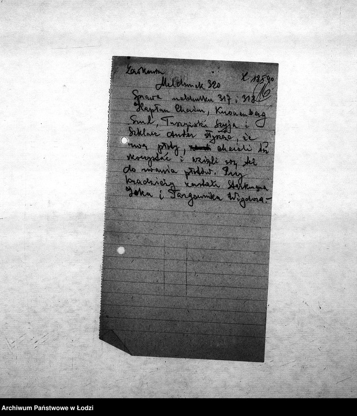 Obraz 19 z jednostki "[Sprawy karne: zeznania, meldunki, oskarżenia]"