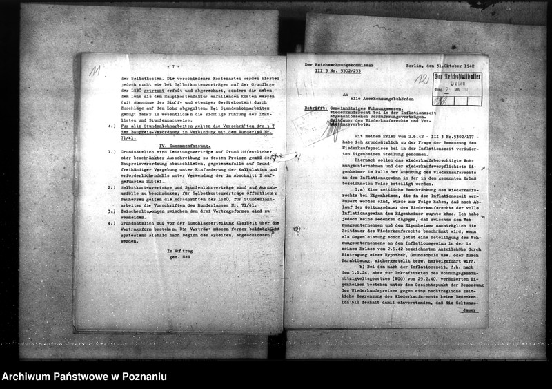 Obraz 12 z jednostki "Zarządzenia - Wohnungsnot. Neubauverbot. Landarbeiterwohnungsbau. Gemeinnützigeswesen"