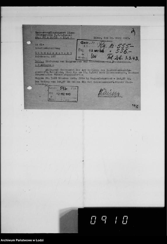 Obraz 15 z jednostki "Strohschuhe. Rechnungen, Frachtberichte, Waggon-Eingang"