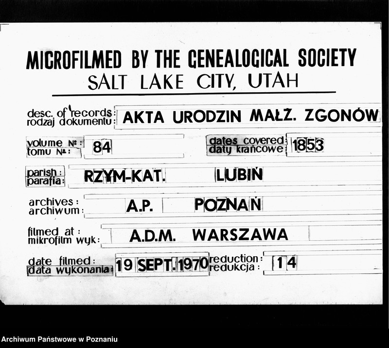 Obraz 1 z jednostki "Duplikat zaślubionych, urodzonych, zmarłych"