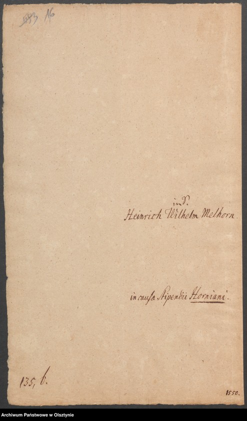image.from.unit.number "In S. [Sachen] Heinrich Wilhelm Melhorn in causa Stipendi"