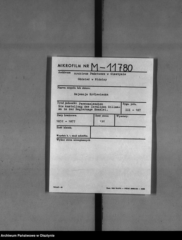 image.from.unit.number "Anstellung des Invaliden Gillmann [Johann Franz] in der Regierungs Kanzlei"