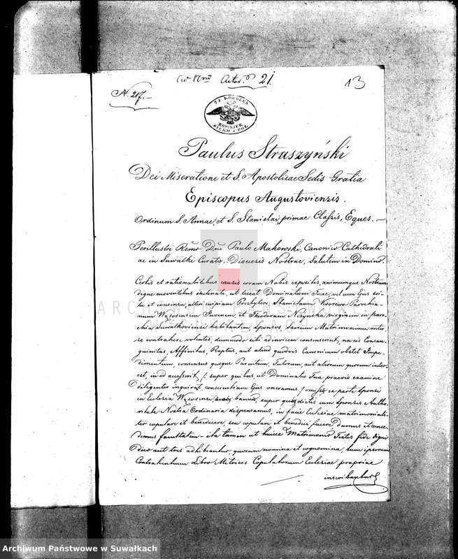 image.from.unit.number "Annexa do Akt Małżeństw Parafij Suwalskiey za Rok 1842."